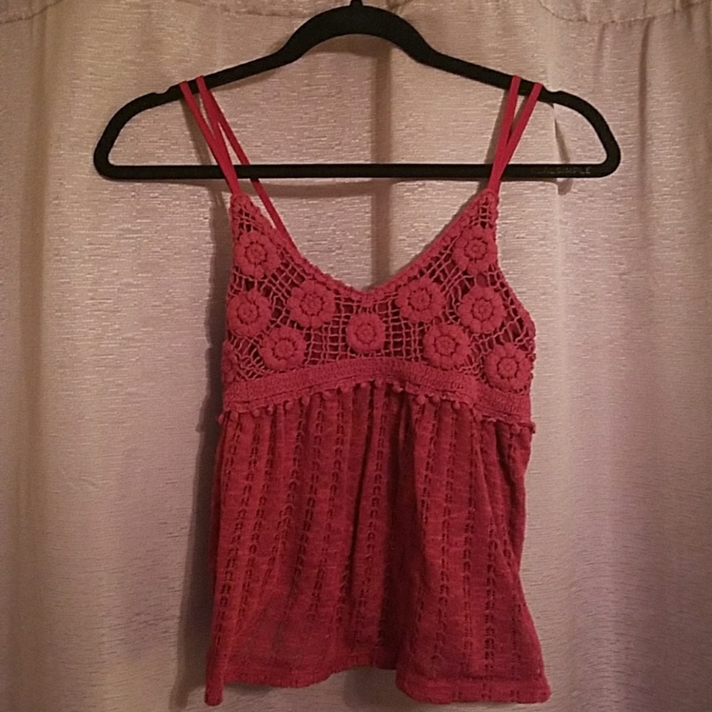 Cranberry color crop top